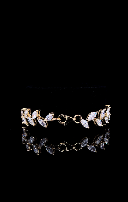 Marquise Diamond Tennis Bracelet, Leaf Style Diamond Bracelet, Marquise Cut Link Bracelet.