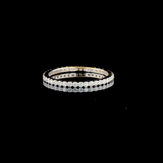 Round Diamond Full Eternity Band – Micro Pave Wedding Ring