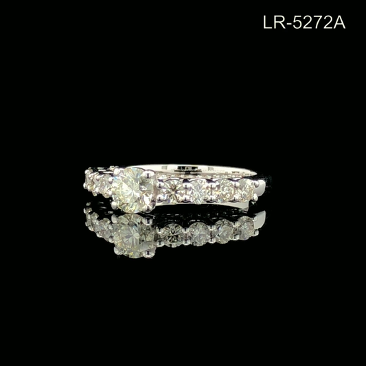 Classic Round Engagement Ring with Side Stones