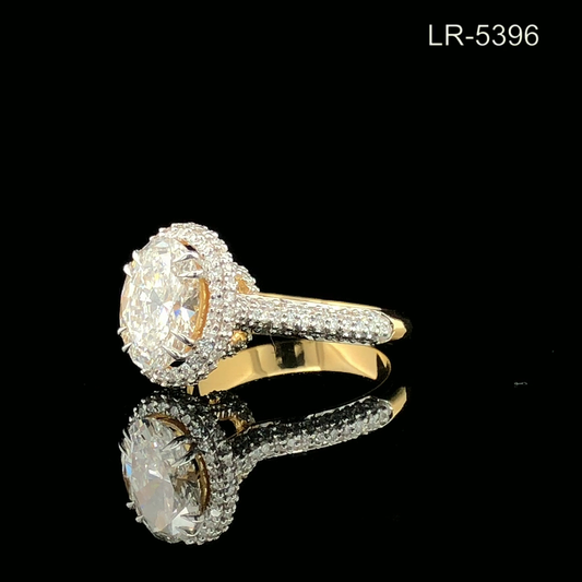 Oval Cut Halo Engagement Ring with Pavé Band