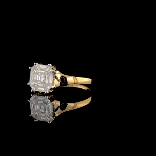 Asscher Cut Diamond Ring, Step Cut Solitaire Ring, Vintage Inspired Engagement Ring.