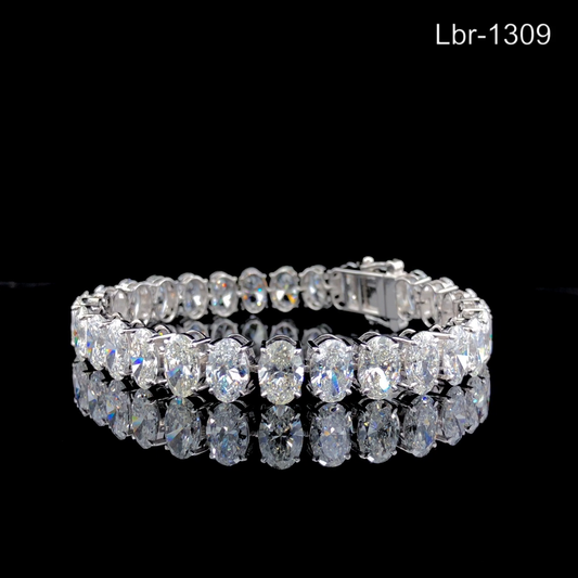 Oval Cut Diamond Tennis Bracelet, Classic Prong Set Bracelet, Full Eternity Diamond Bracelet.