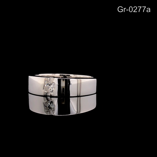 Princess Cut Diamond Band Ring, Wide Minimal Wedding Band, Flush Set Solitaire Ring.