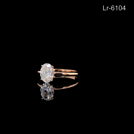 Oval Cut Diamond Engagement Ring Solitaire Ring.