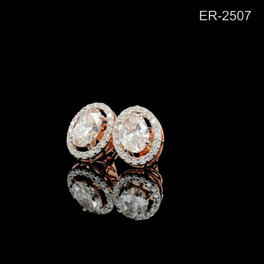 Oval Cut Diamond Stud Earrings Halo Stud Earrings Classic Oval Halo Bridal Jewelry Gift for Her.