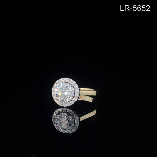 Round Cut Diamond Halo Engagement Ring, Classic Solitaire Halo Ring.