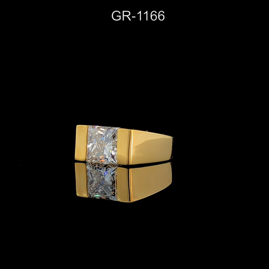 Princess Cut Diamond Ring, Bold Solitaire Signet Ring, Wide Band Statement Design.