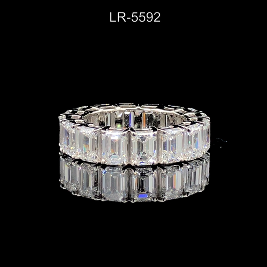 Emerald Cut Diamond Eternity Band, Full Eternity Wedding Ring.