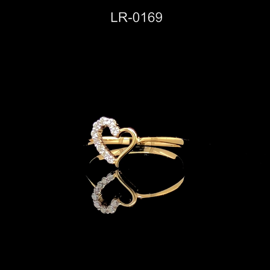 Open Heart Diamond Ring, Dual Heart Pavé Ring, Minimal Romantic Gold Ring, Dainty Love Promise Ring.
