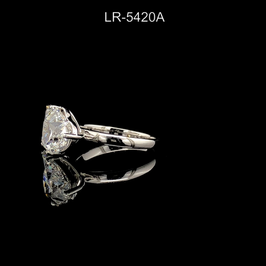 Toi et Moi Diamond Ring, Emerald Cut and Heart Shape Ring, Two Stone Engagement Ring.