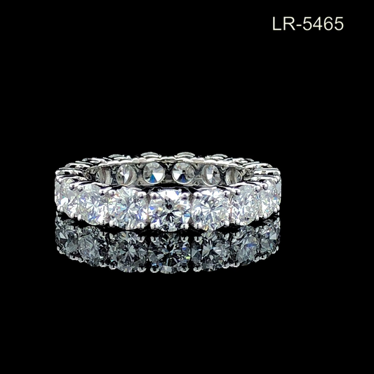 Round Diamond Eternity Band Ring, Full Diamond Wedding Band, Prong Set Band.