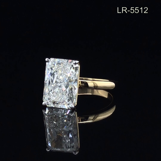 Radiant Cut Diamond Solitaire Ring, Classic Four Prong Engagement Ring.
