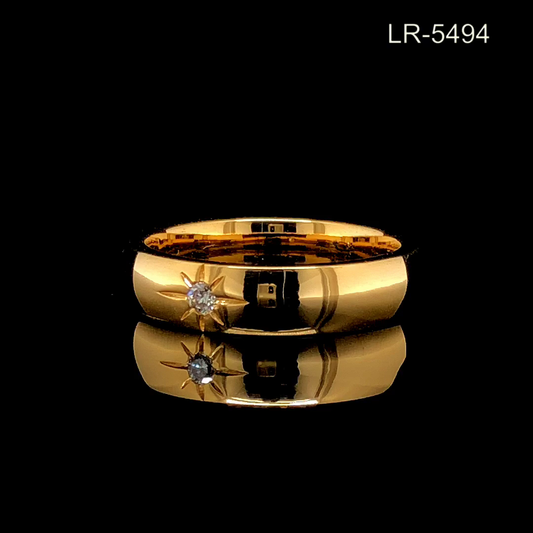 Minimal Diamond Band Ring, Star Set Diamond Ring, Solid Gold Wedding Band.