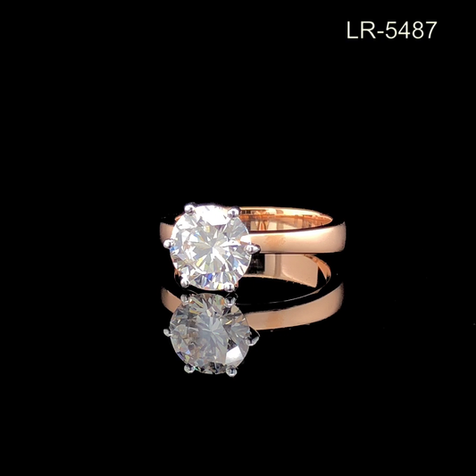 Round Solitaire Diamond Ring, Classic 6 Prong Engagement Ring.
