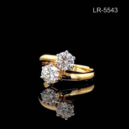 Toi et Moi Diamond Ring, Two Stone Open Band.
