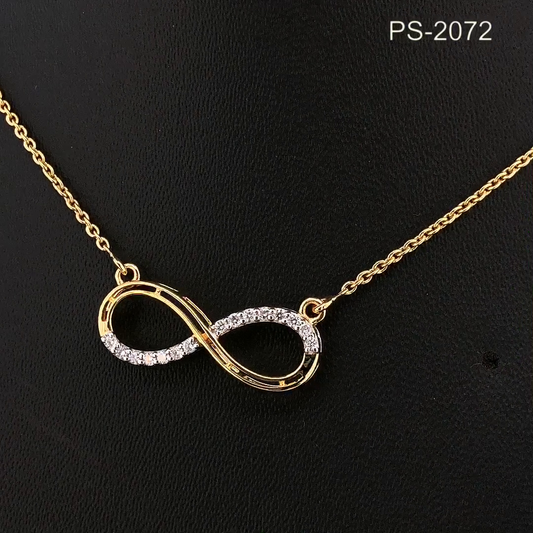 Infinity Diamond Pendant Necklace with Pavé Set Round Diamonds.
