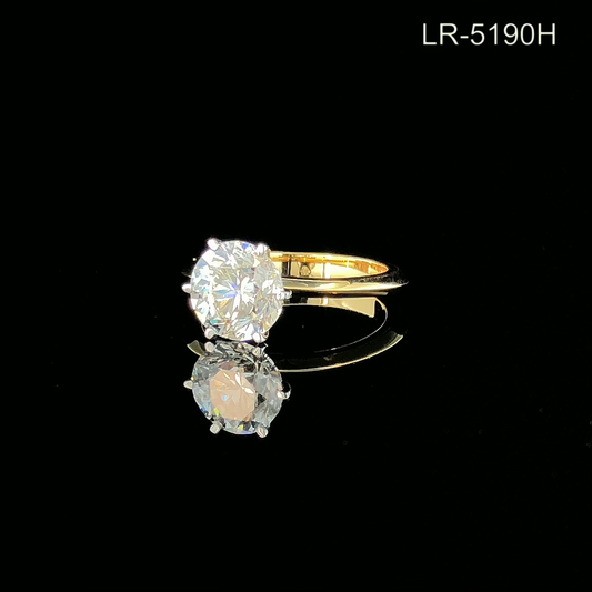Round Cut Diamond Solitaire Ring with Classic Six Prong Setting.