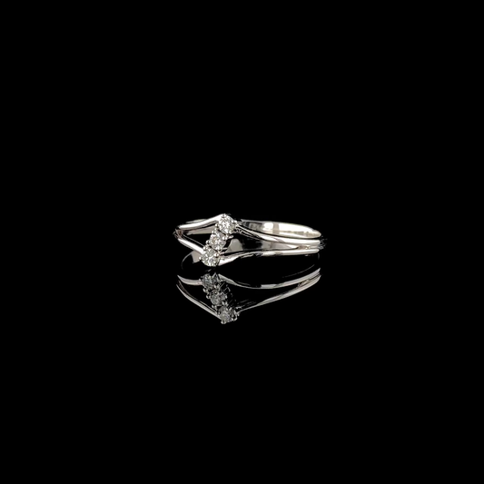Split Shank Diamond Ring, Diamond Cluster Accent Ring, Minimal Double Band Ring.